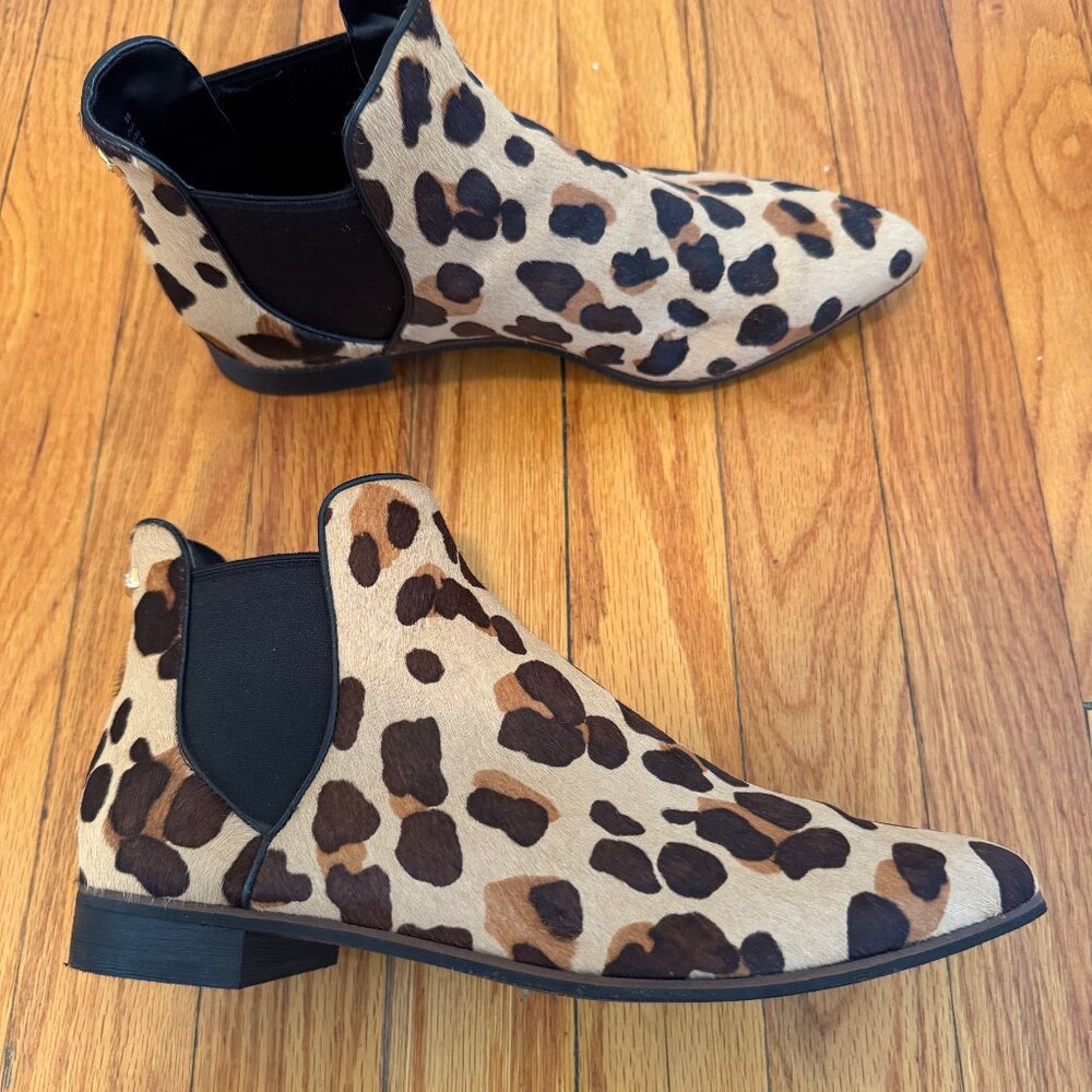 Cole Haan ZeroGrand Hara Cheetah Leopard Print leather ankle booties SZ US 8